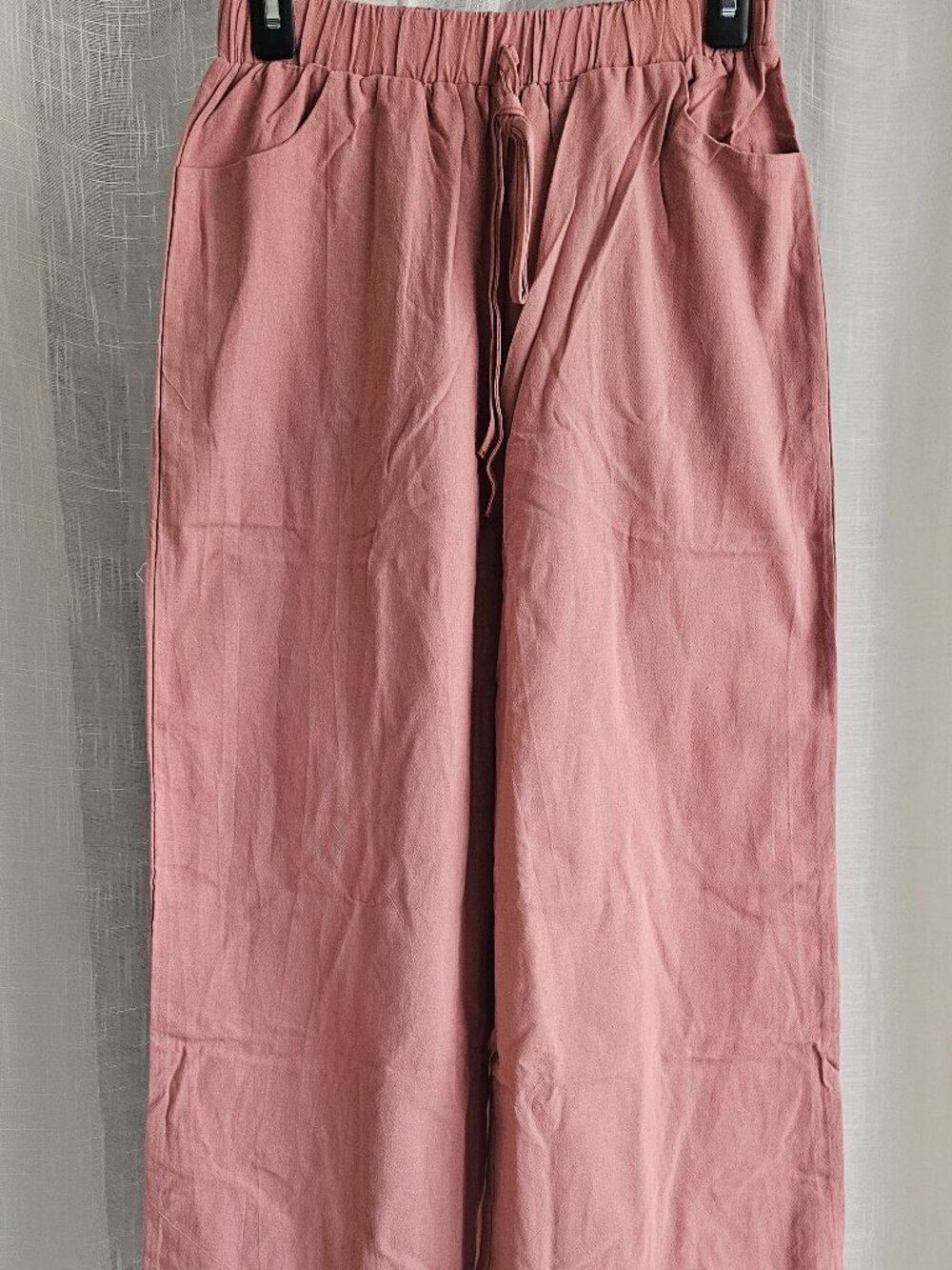 Women's Plain Solid Color Wide Leg Pants Mauve Size M NEW